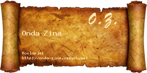 Onda Zina névjegykártya